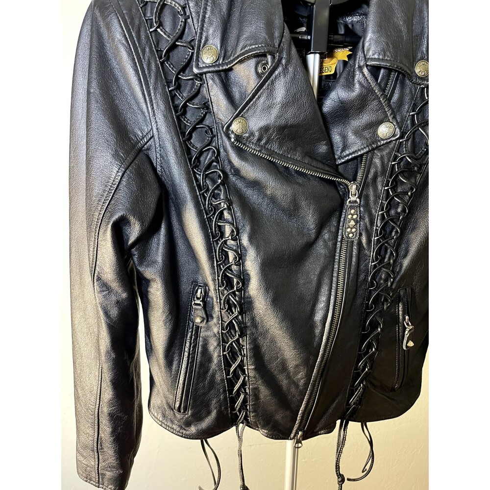 Harley Davidson‎ Riding Jacket 2000 Women Medium Lace-up Corset leather - Picture 6 of 16